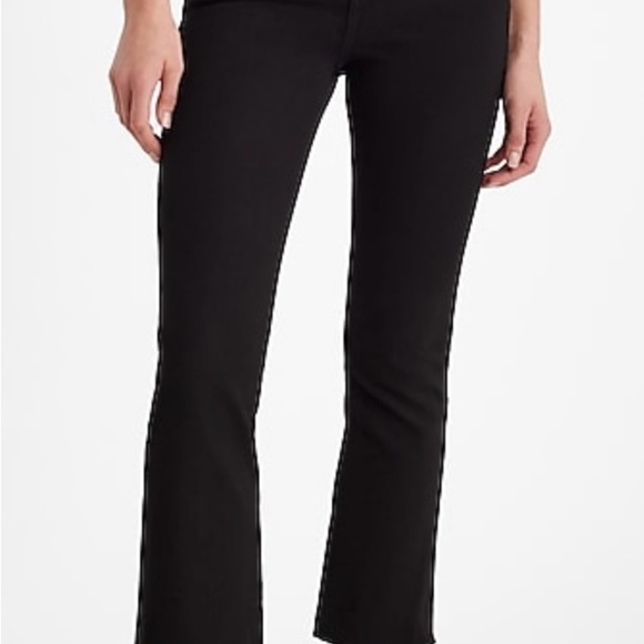 High Waisted Black Rinse Raw Flex X Cropped Jeans - Picture 4 of 4